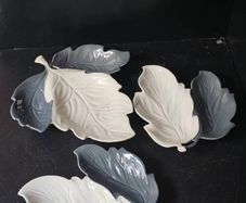 Vintage Rare CARLTON WARE Leaf Dishes x 3
