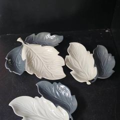 Vintage Rare CARLTON WARE Leaf Dishes x 3