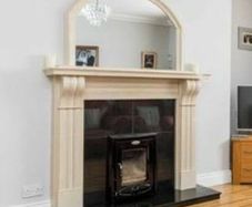 Fireplace surround & mirror & closed fire