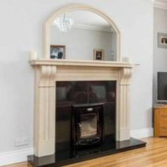 Fireplace surround & mirror & closed fire