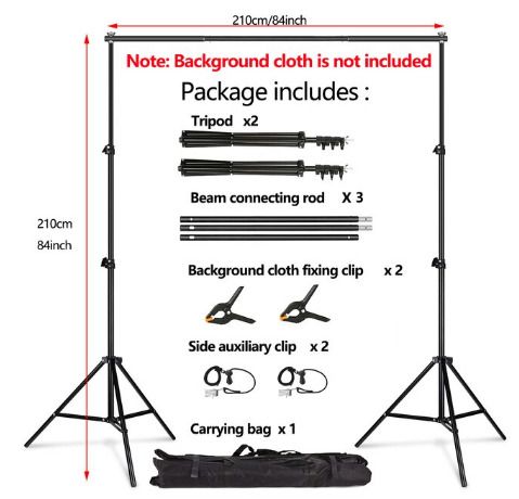 Photography Studio Backdrop Stand Photo Video Studio Background Stand Backdrop Support System Kit Scenery Shelf Frame Light Kit