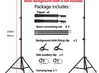 main image for ad Photography Studio Backdrop Stand Photo Video Studio Background Stand Backdrop Support System Kit Scenery Shelf Frame Light Kit