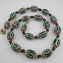 Antique Venetian Style Green Chevron Glass Beads Necklace Image 6