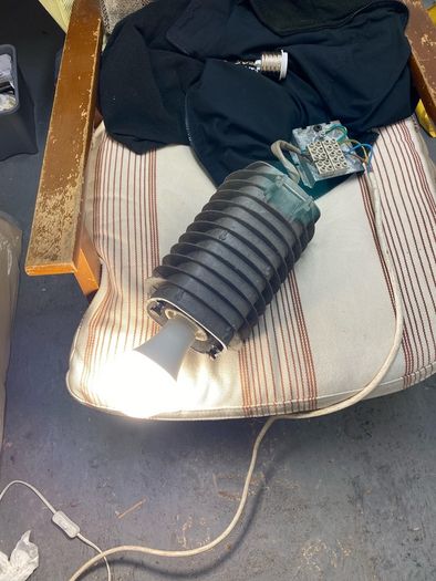 Vintage Industrial Ceiling light which has been converted to use LED Bulbs French Philips Lamps 1950s 1960s