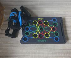 Crane push-up board with resistance bands