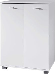 Shoe Cupboard 2 Door / 60 x 90 x 35 CM White Front High Shine 12 Pairs of shoes