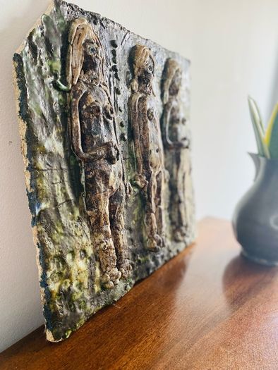 Ceramic Artwork on Stone 38.5 x 36.5 cm