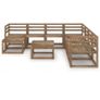 9 Piece Garden Lounge Set Brown Impregnated Pinewood Image 2