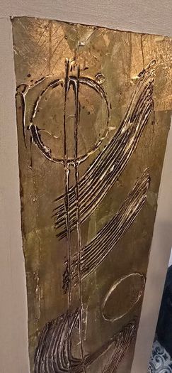 Taupe & Gold Canvas Painting