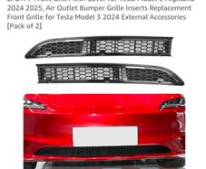 Tesla model 3 2024 on front grill mesh protection