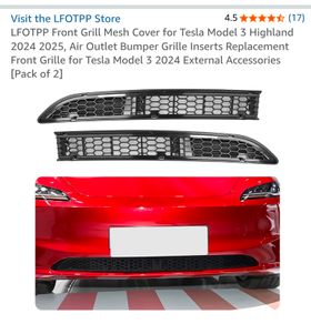 Tesla model 3 2024 on front grill mesh protection