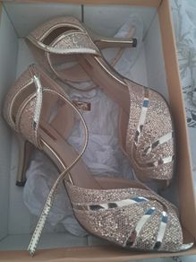 Gold heeled peeptoe Sandal Glamour footwear