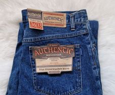 Authentic Original Basic Denim Jeans Blue Stonewashed Waist 36 Leg 33 100% Cotton