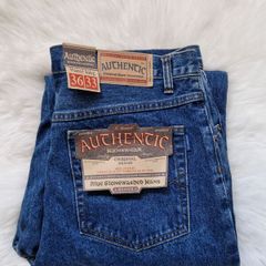 Authentic Original Basic Denim Jeans Blue Stonewashed Waist 36 Leg 33 100% Cotton