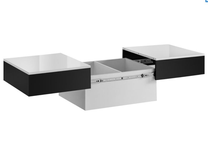 Extendable Slide Coffee Table Extendable Slide table Black Matte White Gloss Coffee Table Extendable Top
