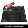 50x50cm 3D Wall Panel Self-Adhesive Tile White/Black 13Pcs Tiles PVC Wall Decorative Home Living Room Kitchen TV Backdrop Image 6