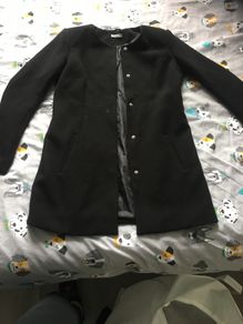 Black Collarless Ladies Coat