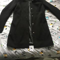 Black Collarless Ladies Coat