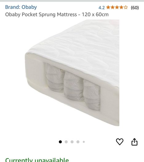 Sprung mattress 120 by 60