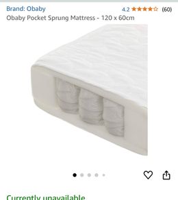 Sprung mattress 120 by 60