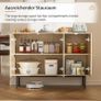 Sideboard Storage Cabinet, Kitchen Cupboard Storage with 3 Doors, Rattan Buffet Cabinet for Living Room, Dining Room, Kitchen, Hallway Image 4