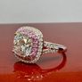 Silver Moissanite & Pink Sapphire Statement Ring Image 6