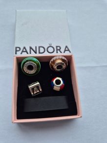 Bundle of 4 Pandora Sterling Silver Charms with Original Box