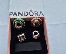 Bundle of 4 Pandora Sterling Silver Charms with Original Box