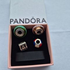 Bundle of 4 Pandora Sterling Silver Charms with Original Box
