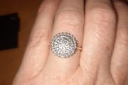 9C yellow gold Diamond Cluster Ring