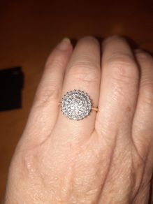 9C yellow gold Diamond Cluster Ring