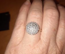 9C yellow gold Diamond Cluster Ring