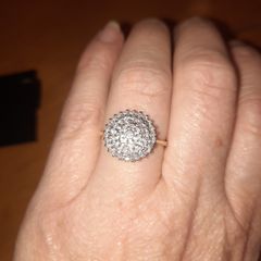 9C yellow gold Diamond Cluster Ring