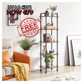 NEW SALE | Ladder Shelf,5-Tier Storage Shelves,Small Bookshelf,Shelving Unit with Metal Frame,Vintage Industrial Plant Display Stand,Bookcase for Living Room, Home Office