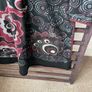 dress 100% cotton black patterned dress v neckline & long sleeves size small Image 5