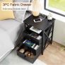 Bedside Table Set of 2 with Charging Station Black Image 6