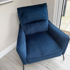 EZ Living Navy Velvet Armchair