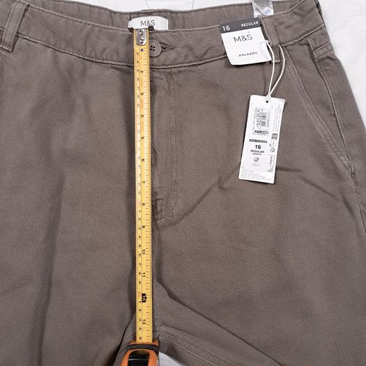 Marks & Spencer Brown Khaki Wide Leg Palazzo Trousers Jeans 16UK/44EU