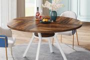 Round Dining Table 120 cm for 4 People (Vintage Brown)