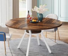 Round Dining Table 120 cm for 4 People (Vintage Brown)