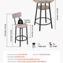 Bar Table Set Tables and Chair Set with Rounded Corner Design Light Gray Image 2