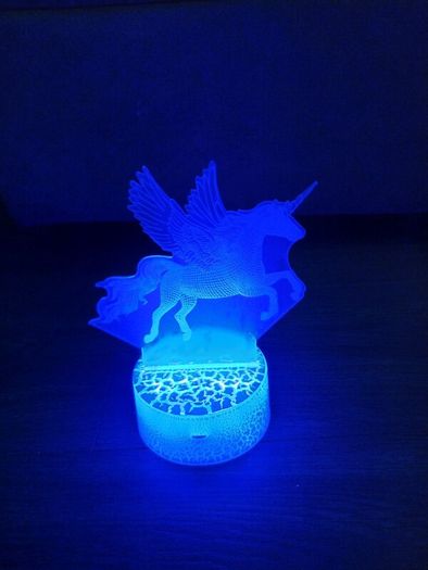 3D Unicorn LED Night Light - RGB Color Changing remote control