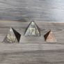 X3 Vintage Etched Brass Egyptian Revival pyramids Paperweights Image 5