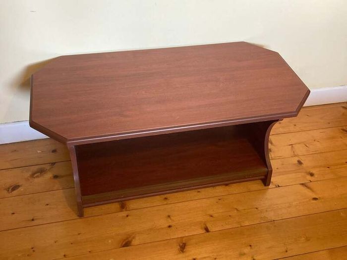 Modern Wooden Coffee Table with Display Shelf