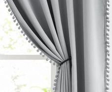Pencil Pleat Grey Blackout Curtains for Living Room 90-inch Drop Light Blocking Bedroom Curtains Energy Saving Triple Weave Full Blackout Window Treatment Sets for Dining Men's Guest Room, 50" w 2pcs