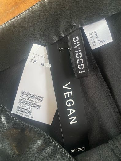 H&M Black faux leather skirt