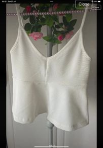 cami Bnwt asos petite range ivory peplum cami top size 12
