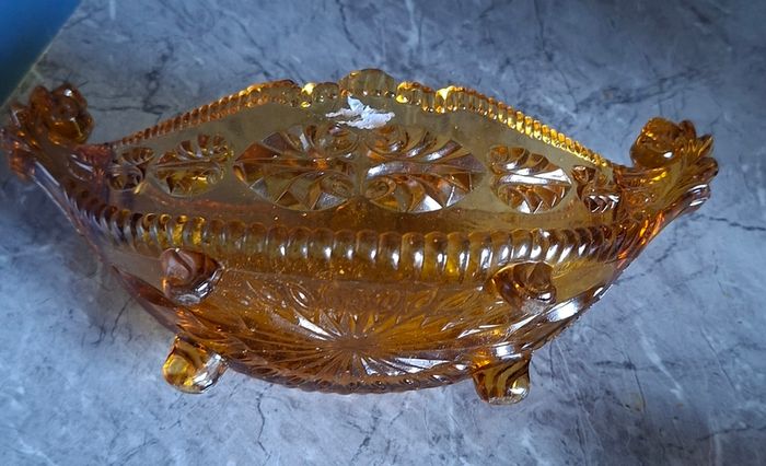 Vintage amber banana bowl