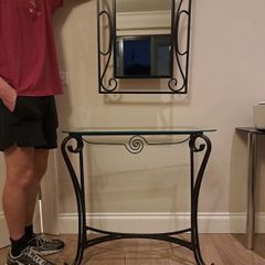 Hall table and mirror set