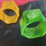 2 vibrantly colored plastic bangles Image 2